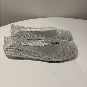 Jeffrey Campbell Clear Mesh Ballet Jelly Flats